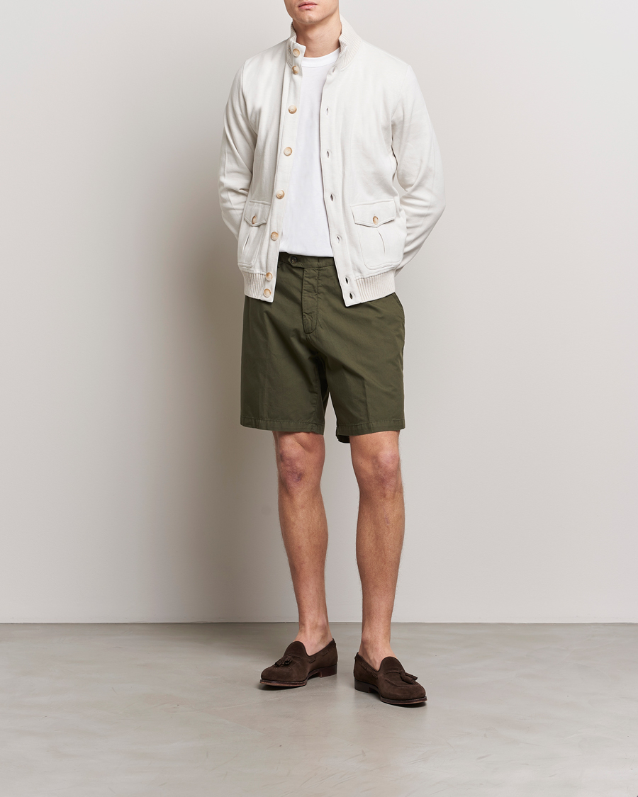 Herren | Shorts | Briglia 1949 | Easy Fit Cotton Shorts Olive