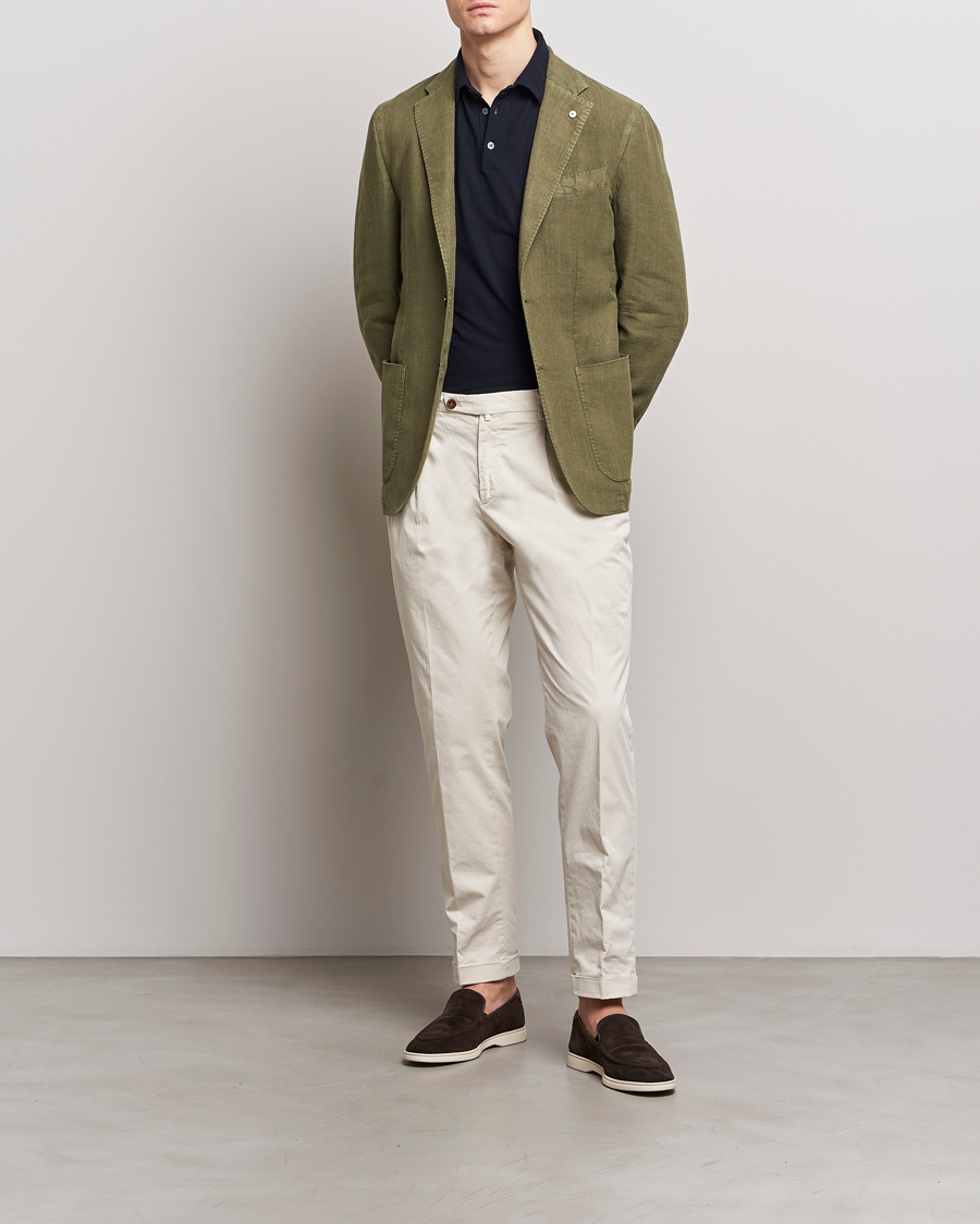Herren | Sakkos | L.B.M. 1911 | Jack Regular Fit Linen Blazer Olive