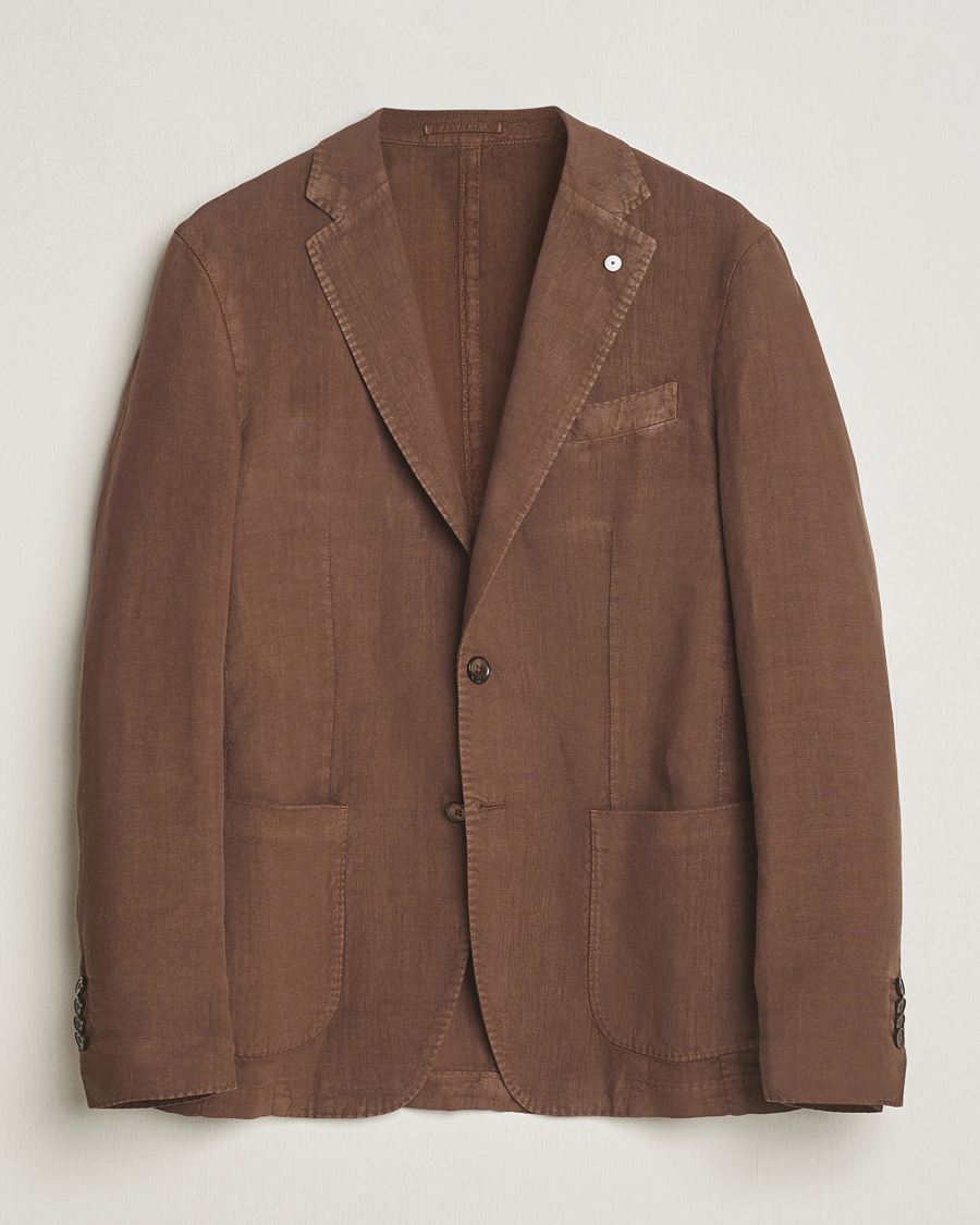 Herren | Sakkos | L.B.M. 1911 | Jack Regular Fit Linen Blazer Brown