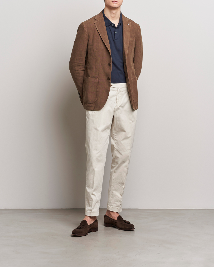 Herren | Sakkos | L.B.M. 1911 | Jack Regular Fit Linen Blazer Brown