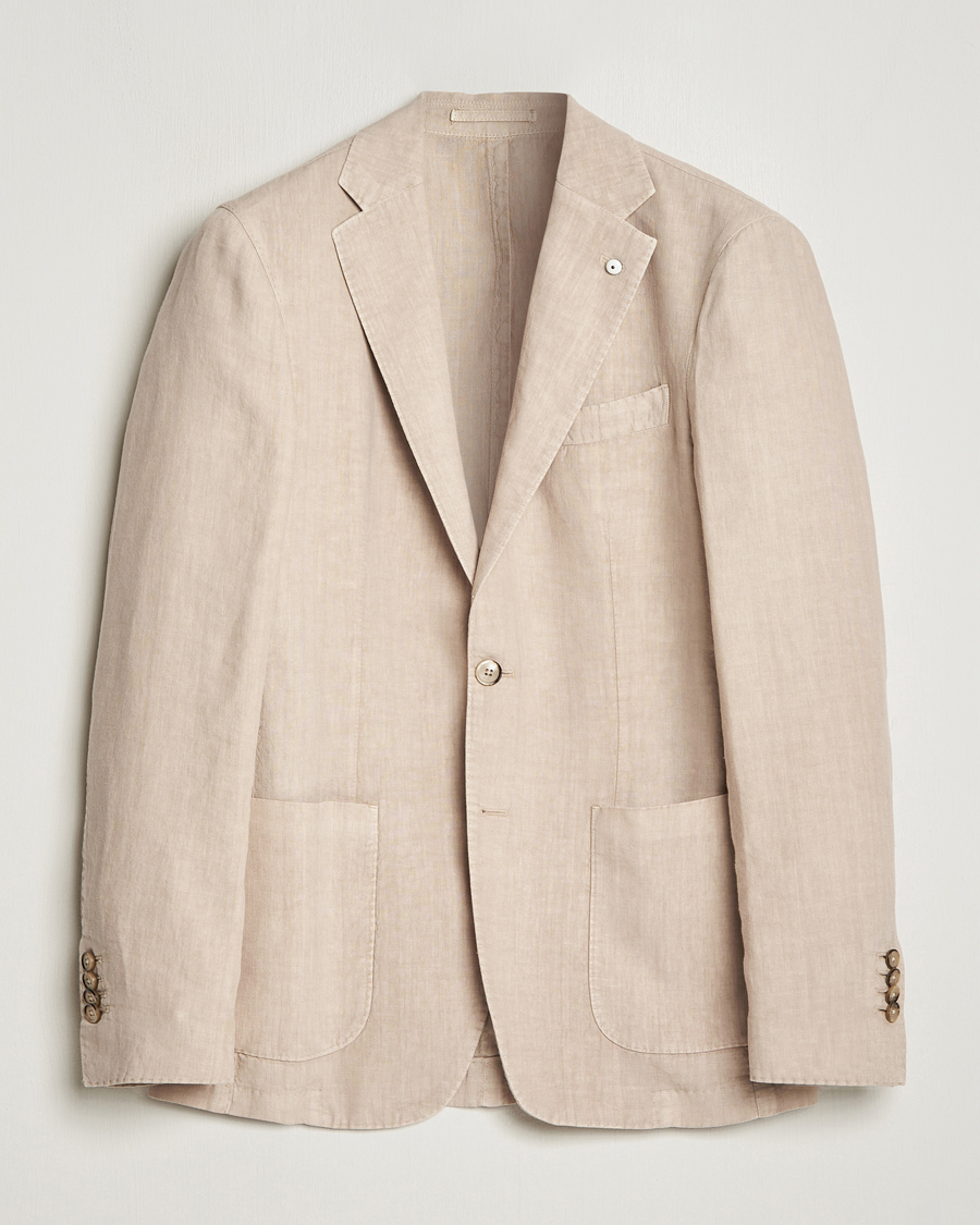 Herren | Sakkos | L.B.M. 1911 | Jack Regular Fit Linen Blazer Sand