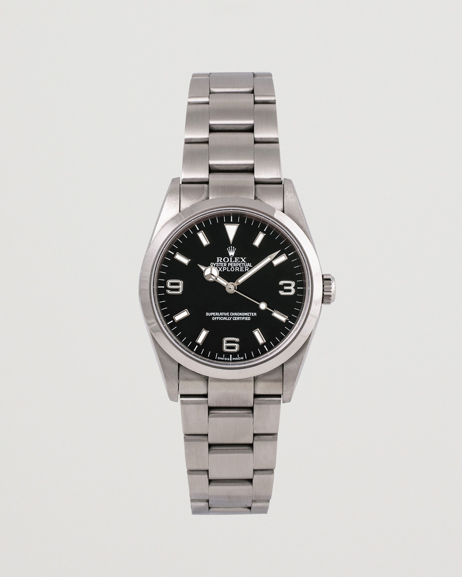 Herren | Rolex Pre-Owned Explorer 114270 Steel Black Silver | Rolex Pre-Owned | Explorer 114270 Steel Black Silver