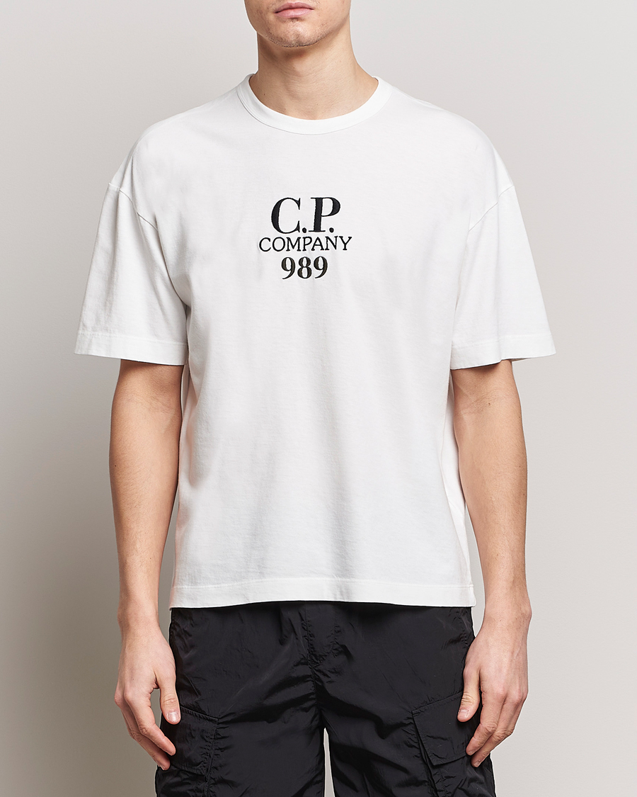 Men | C.P. Company | C.P. Company | Brushed Cotton Embroidery Logo T-Shirt White