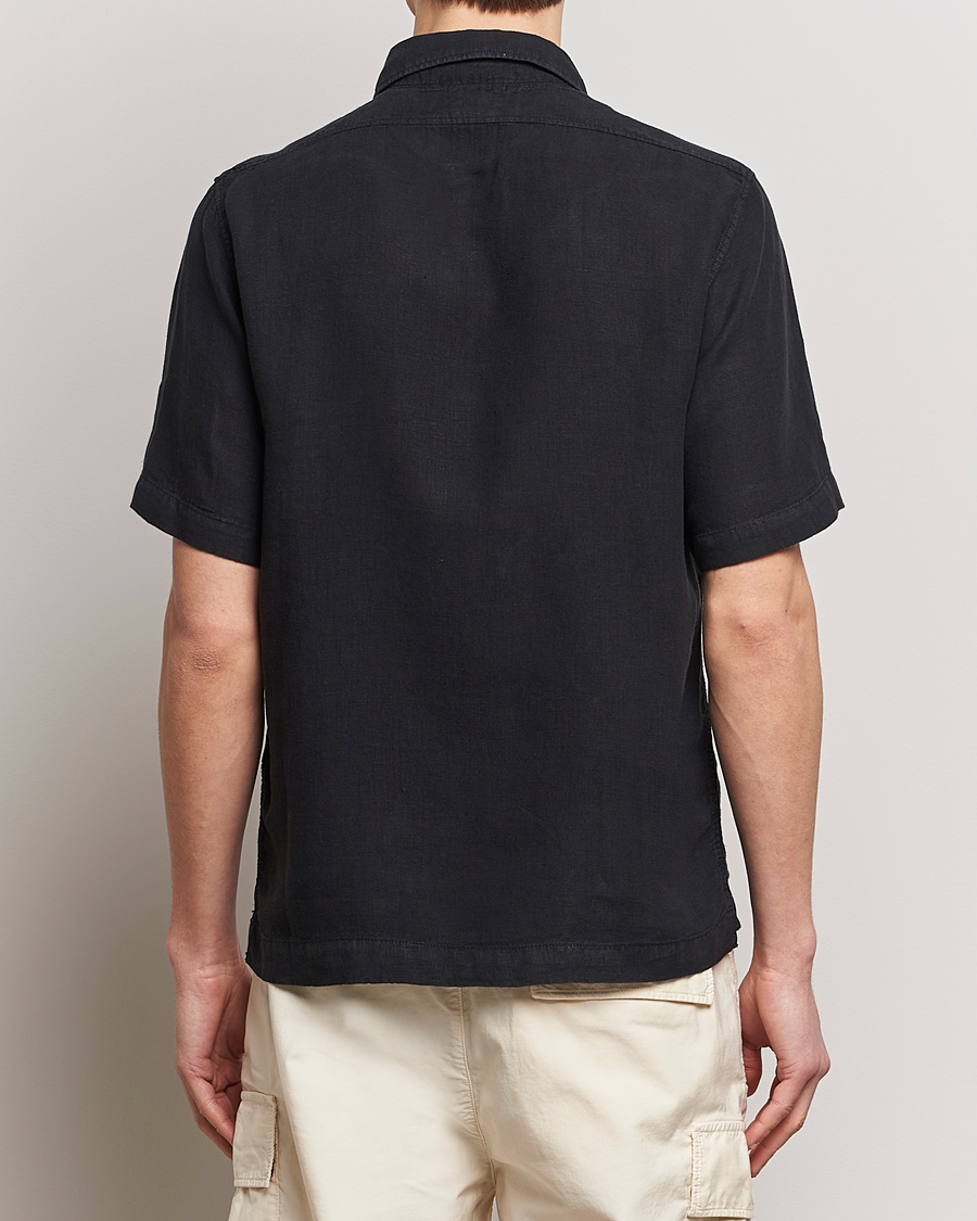 Herren | Hemden | C.P. Company | Short Sleeve Linen Shirt Black