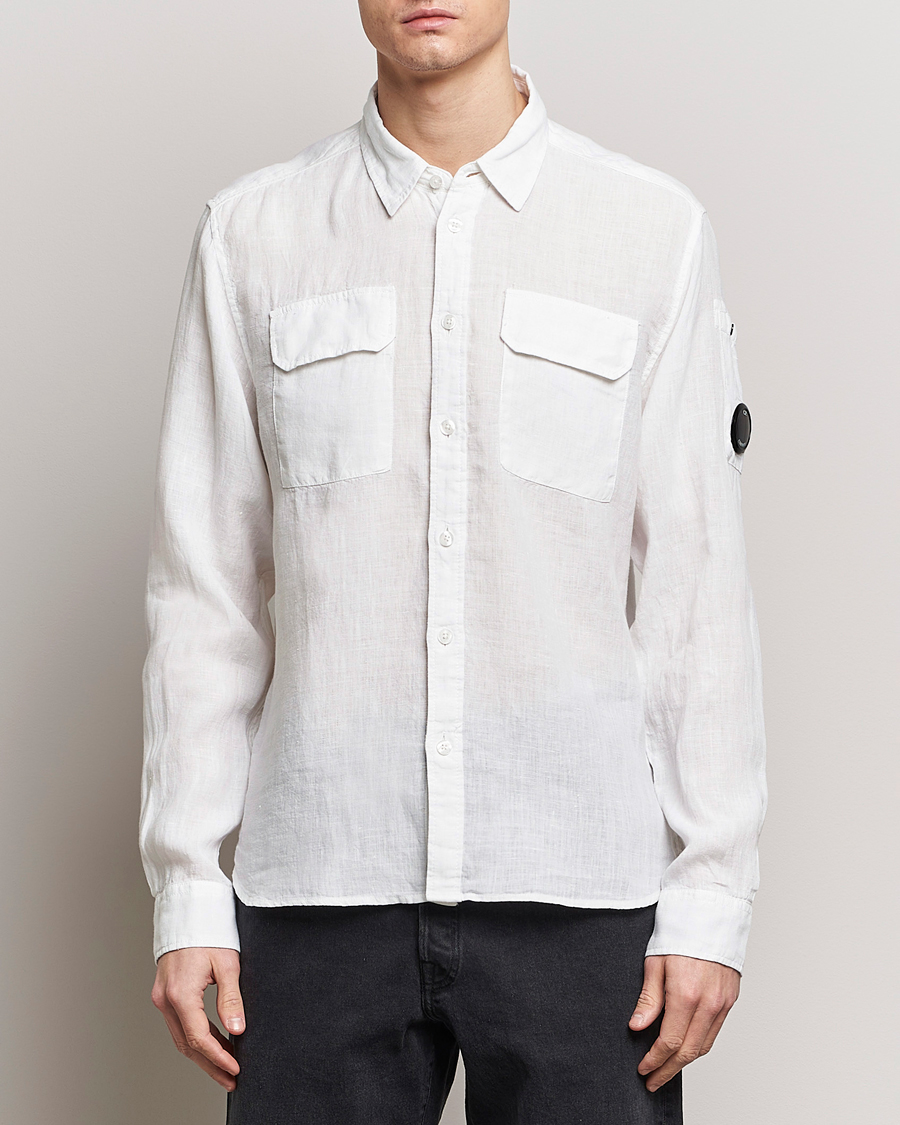 Men | C.P. Company | C.P. Company | Long Sleeve Linen Shirt White