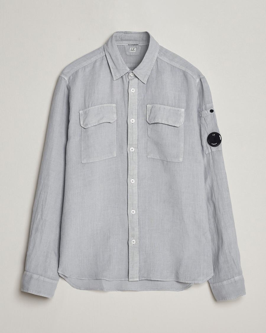 Herren | Hemden | C.P. Company | Long Sleeve Linen Shirt Grey