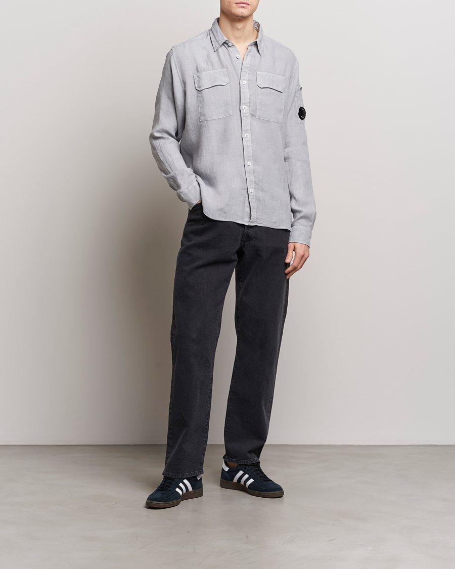 Herren | Hemden | C.P. Company | Long Sleeve Linen Shirt Grey