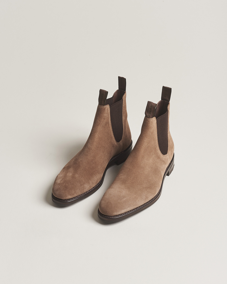 Herren | Handgefertigte Schuhe | Loake 1880 | Emsworth Chelsea Boot Flint Suede