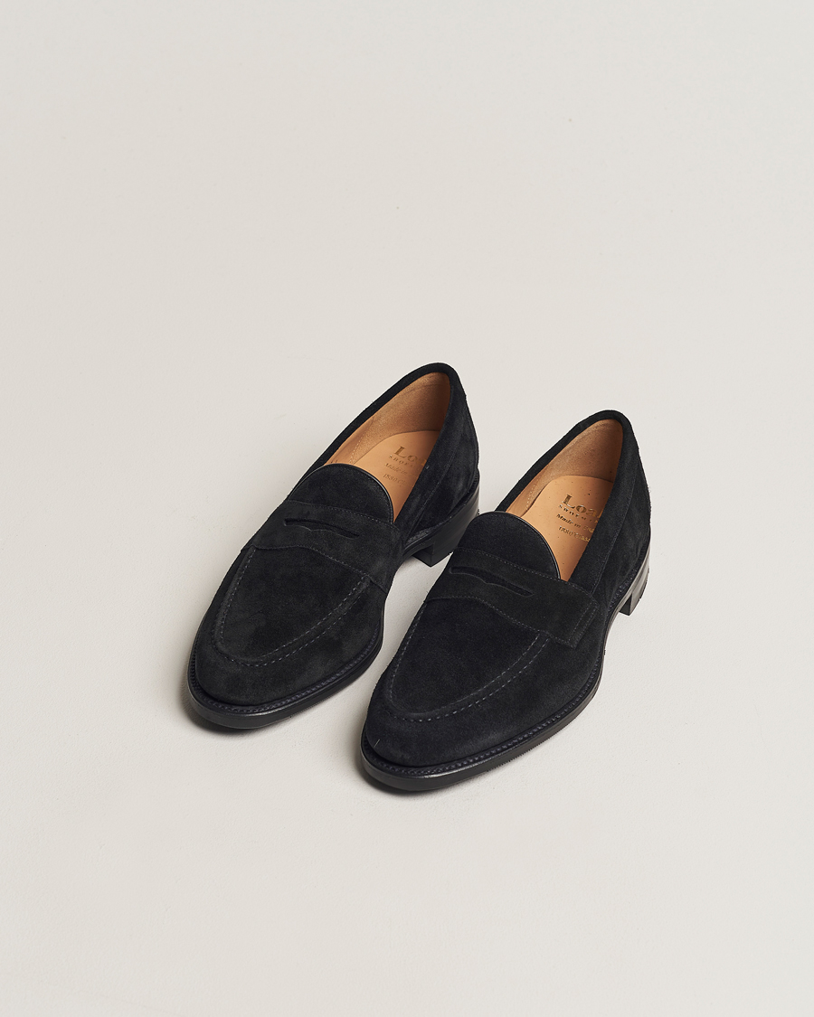 Herren | Handgefertigte Schuhe | Loake 1880 | Grant Shadow Sole Black Suede