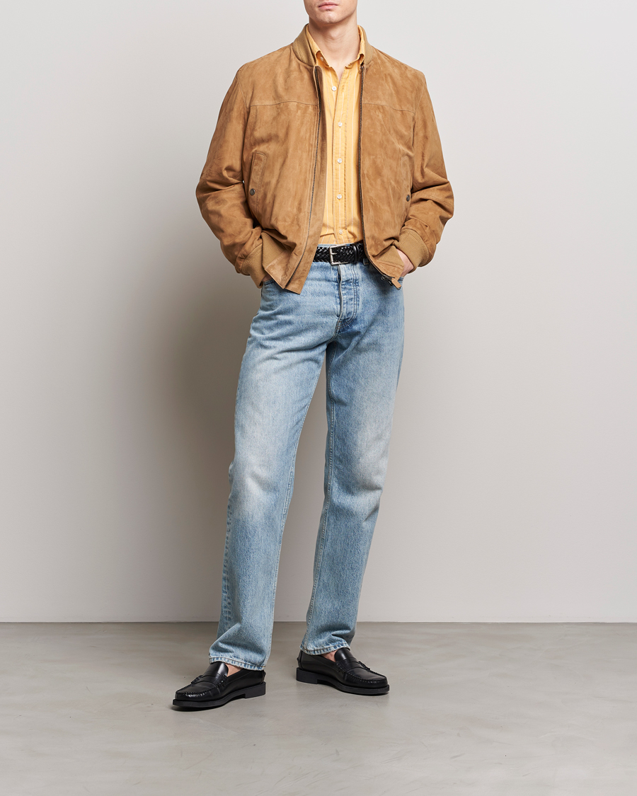 Herren | Jacken | Gant | Suede Bombar Jacket Dark Khaki
