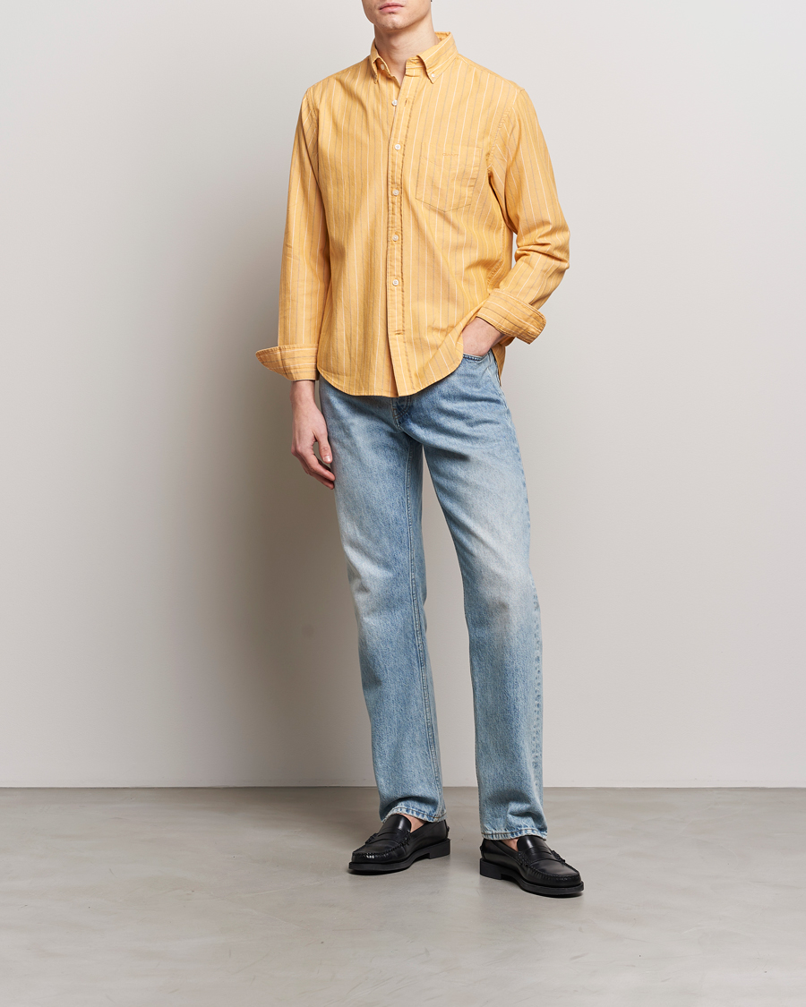 Herren | Hemden | GANT | Regular Fit Archive Striped Oxford Shirt Medal Yellow