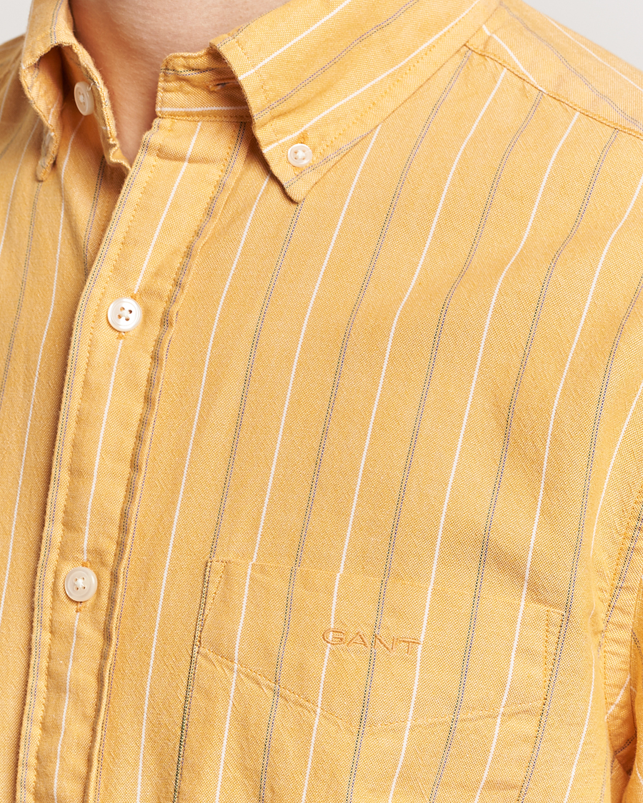 Herren | Hemden | GANT | Regular Fit Archive Striped Oxford Shirt Medal Yellow