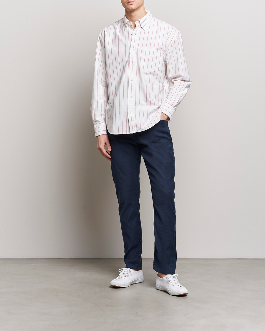 Herren | Hosen | GANT | Cotton/Linen 5-Pocket Trousers Marine