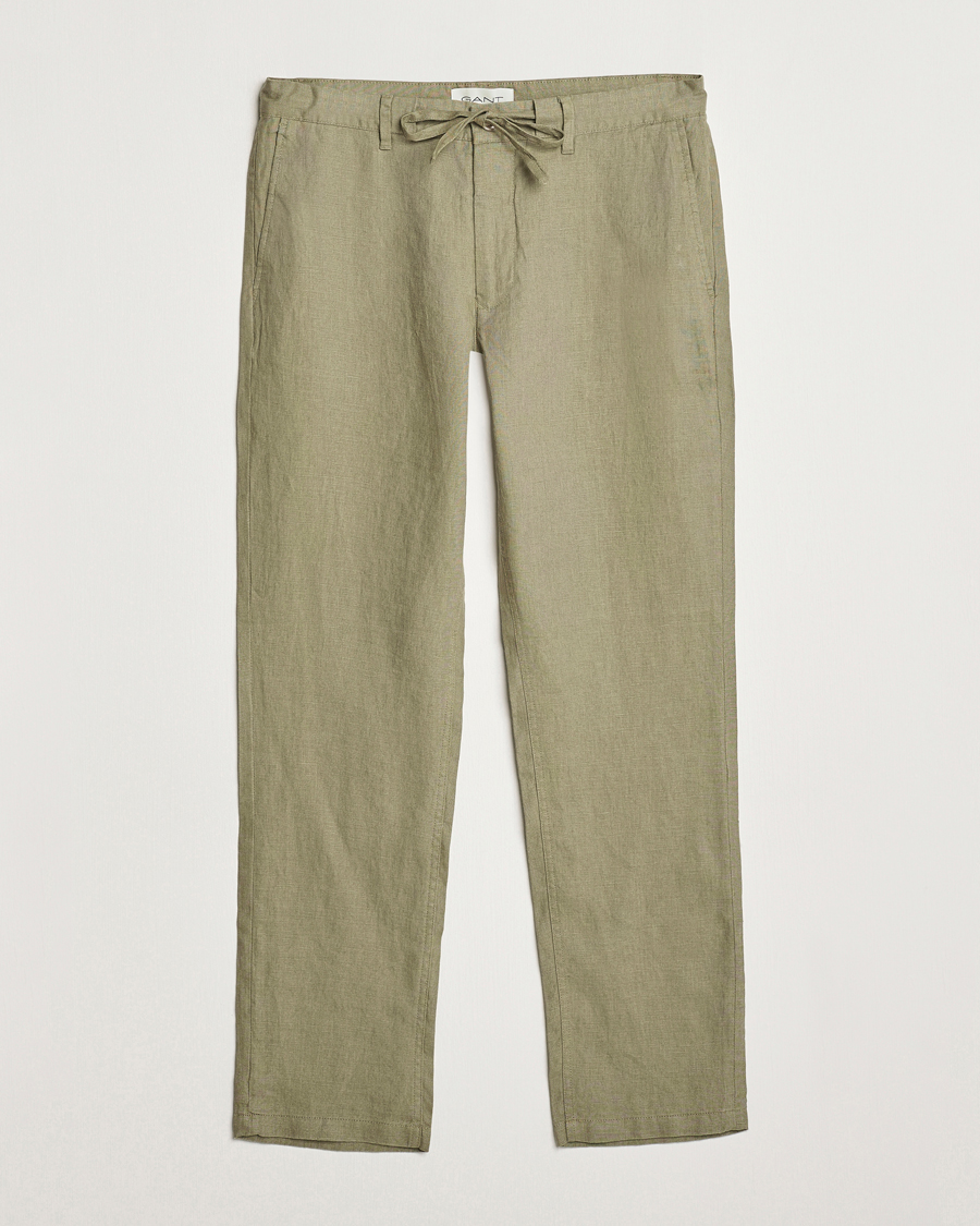 Herren | Hosen | GANT | Relaxed Linen Drawstring Pants Dried Clay