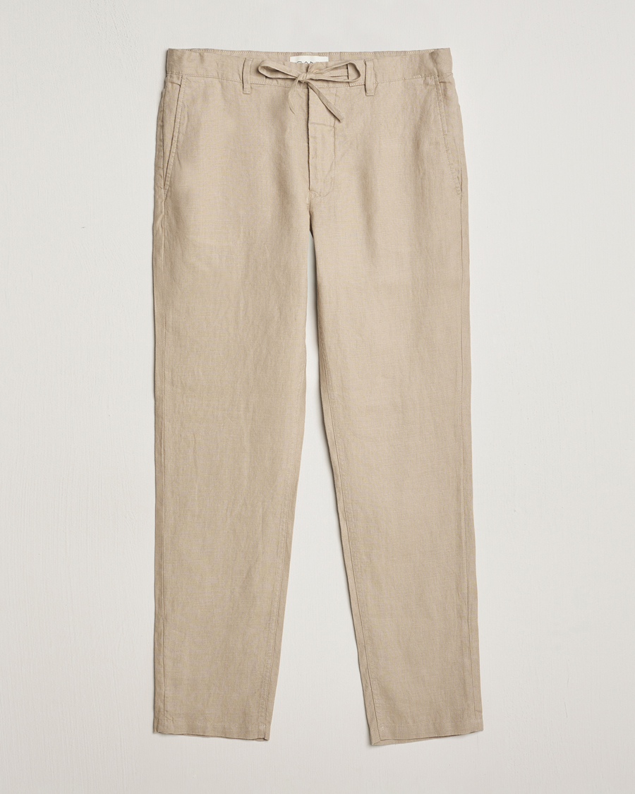 Herren | Hosen | GANT | Relaxed Linen Drawstring Pants Dry Sand