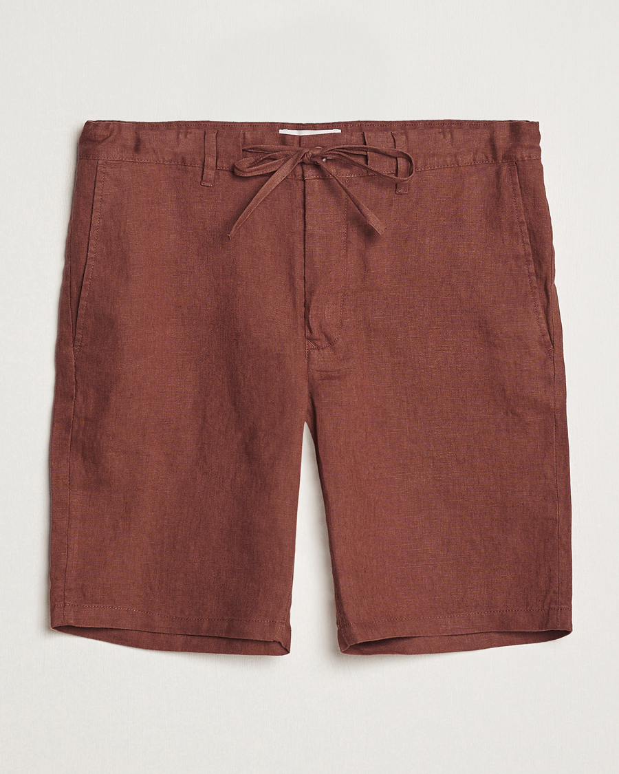 Herren | Shorts | GANT | Relaxed Linen Drawstring Shorts Cognac Brown