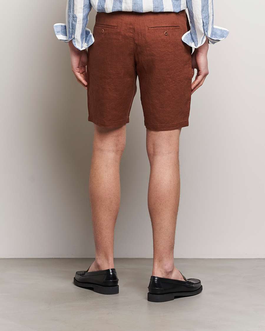 Herren | Shorts | GANT | Relaxed Linen Drawstring Shorts Cognac Brown