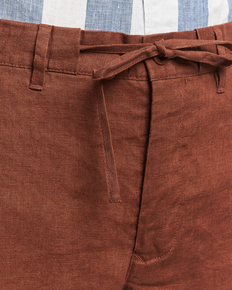 Herren | Shorts | GANT | Relaxed Linen Drawstring Shorts Cognac Brown