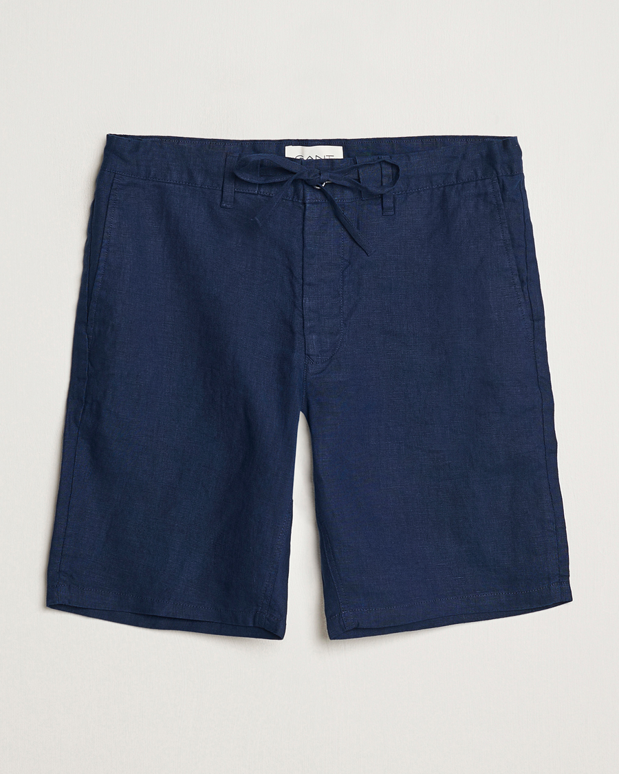 Herren | Shorts | GANT | Relaxed Linen Drawstring Shorts Marine