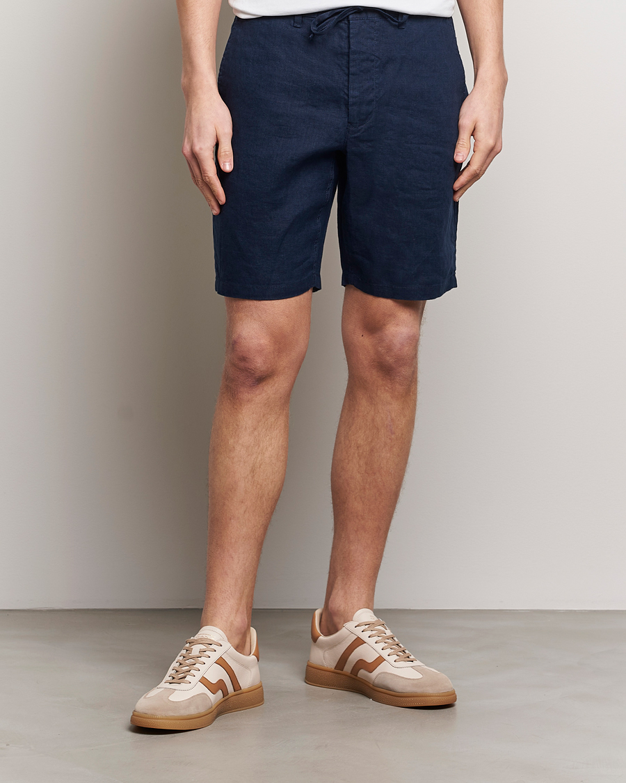 Herren | GANT | GANT | Relaxed Linen Drawstring Shorts Marine