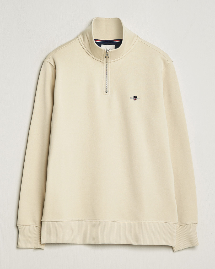 Herren | Pullover | GANT | Original Shield Half Zip Sweater Silky Beige