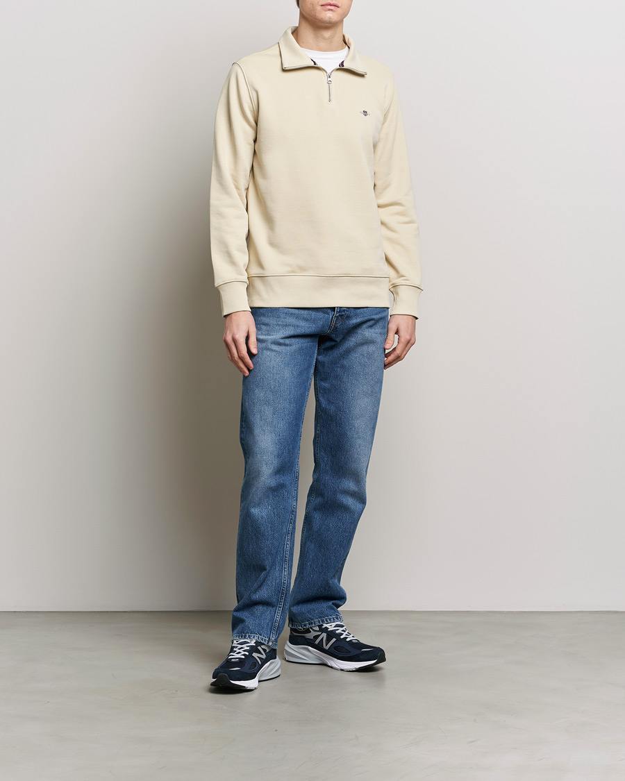 Herren | Pullover | GANT | Original Shield Half Zip Sweater Silky Beige