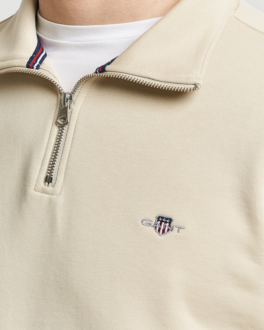 Herren | Pullover | GANT | Original Shield Half Zip Sweater Silky Beige