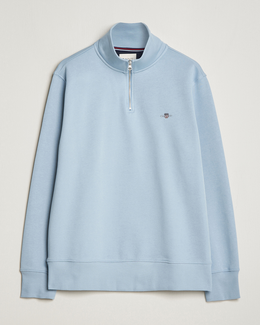 Herren | Pullover | GANT | Original Shield Half Zip Sweater Dove Blue