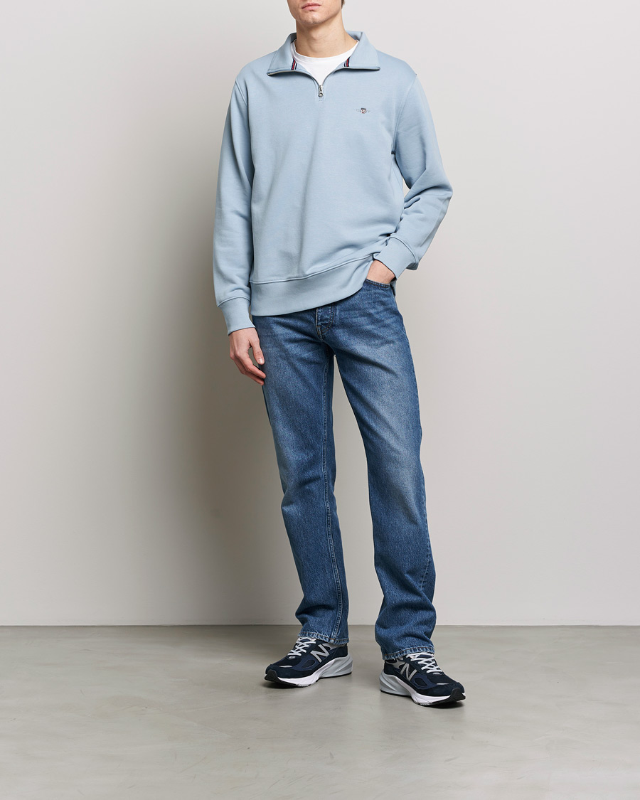 Herren | Pullover | GANT | Original Shield Half Zip Sweater Dove Blue