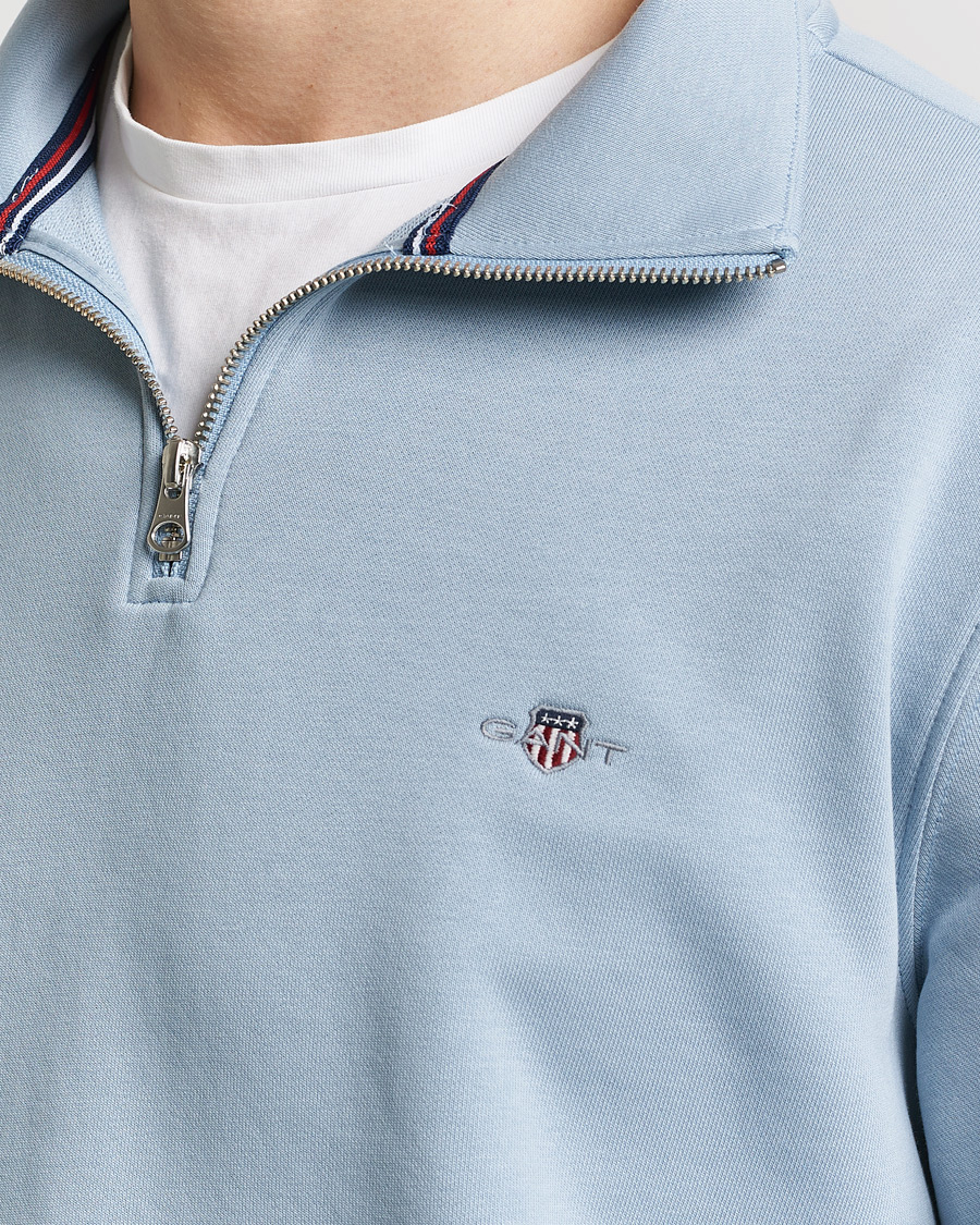 Herren | Pullover | GANT | Original Shield Half Zip Sweater Dove Blue