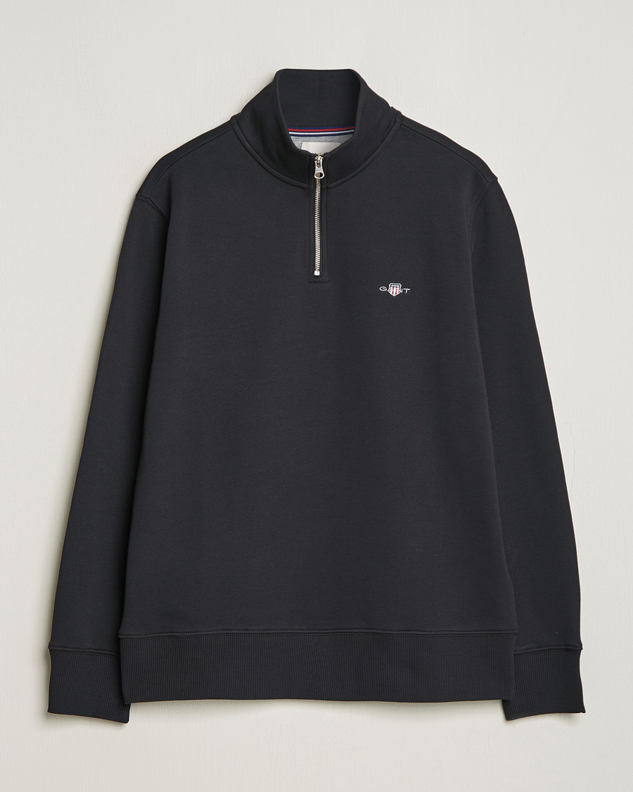Herren | Pullover | GANT | Original Shield Half Zip Sweater Black