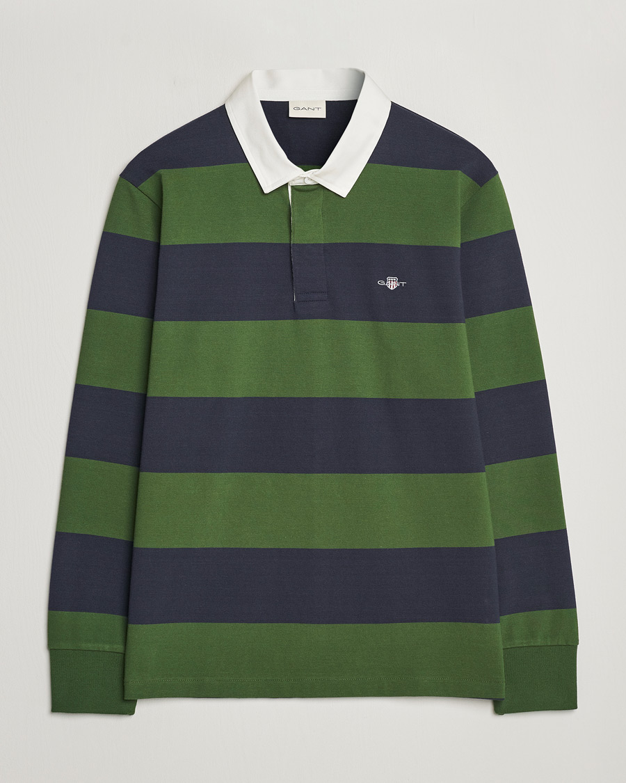 Herren | Pullover | GANT | Barstriped Rugger Pine Green/Navy