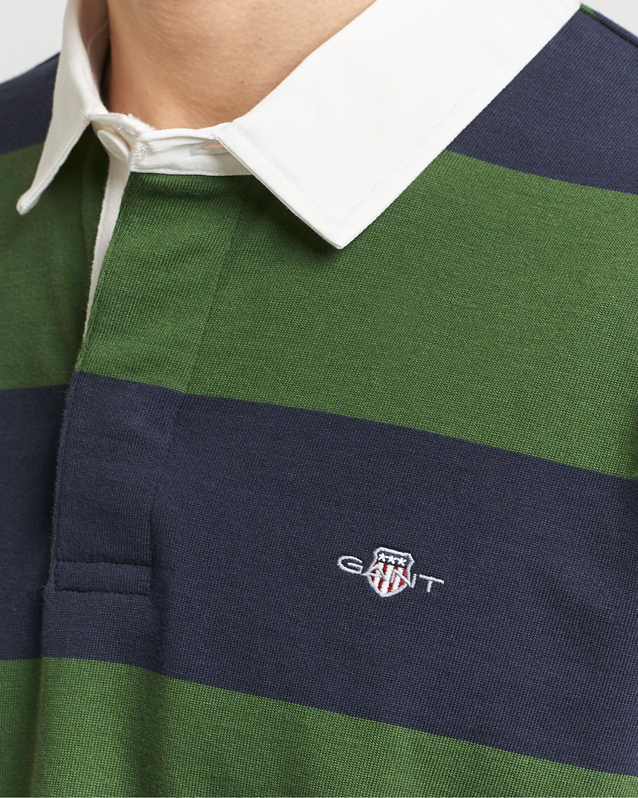 Herren | Pullover | GANT | Barstriped Rugger Pine Green/Navy