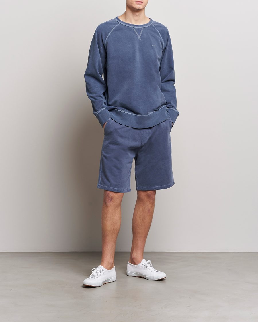 Herren | Pullover | GANT | Sunbleached Crew Neck Sweatshirt Dusty Blue Sea