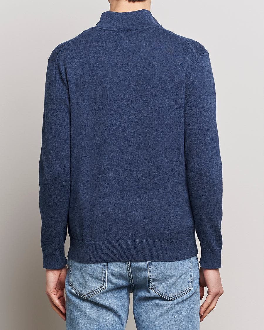 Herren | Pullover | GANT | Classic Cotton Half Zip Dark Jeans Blue Melange