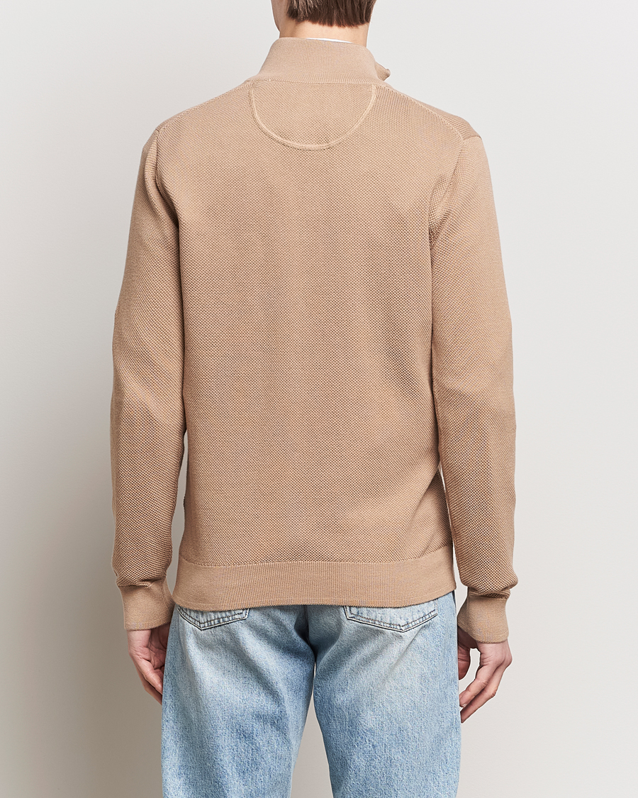Herren | Pullover | GANT | Cotton Pique Half-Zip Sweater Dark Khaki