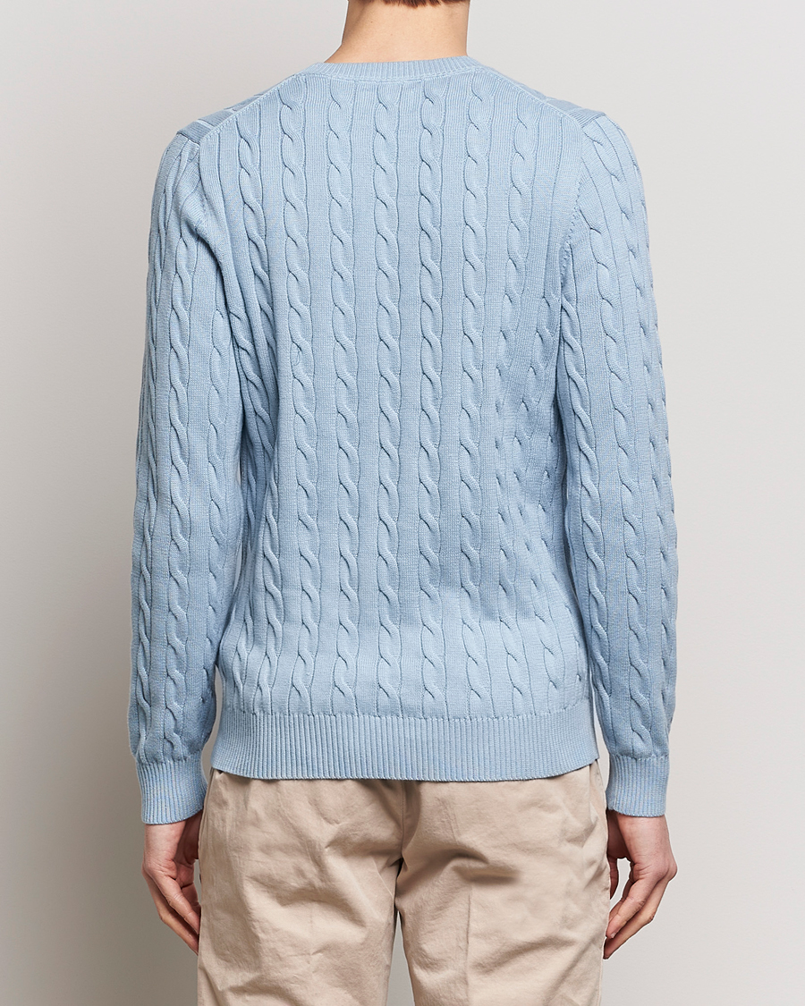 Herren | Pullover | GANT | Cotton Cable Crew Neck Pullover Dove Blue
