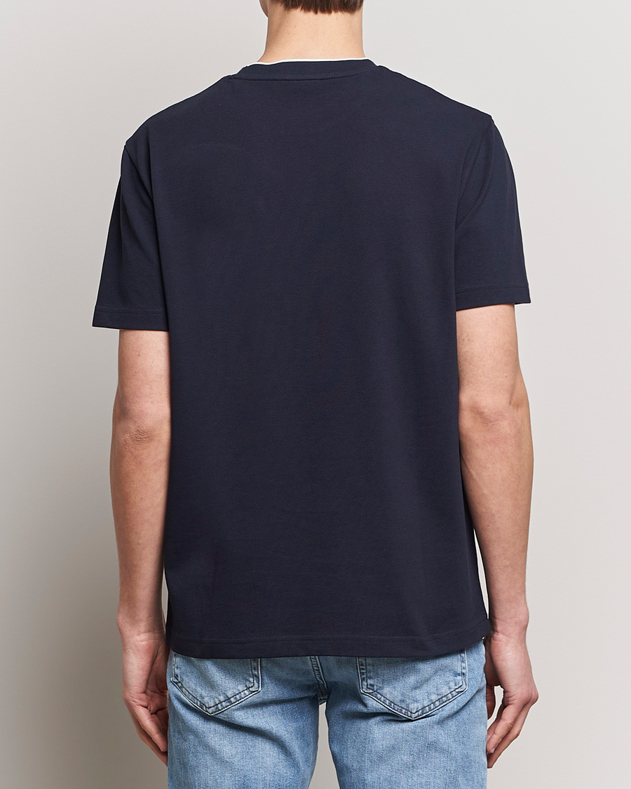 Herren | T-Shirts | GANT | Pique Crew Neck T-Shirt Evening Blue