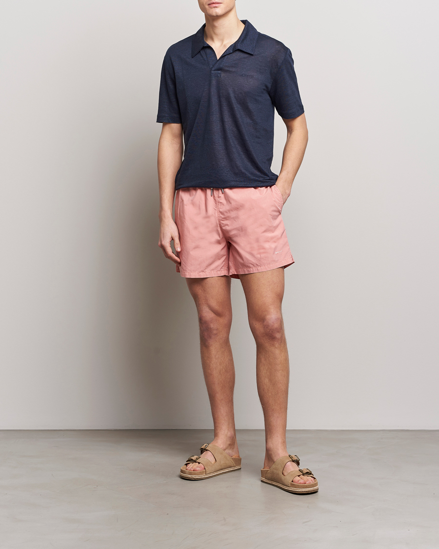 Herren | Poloshirts | GANT | Linen Polo Evening Blue