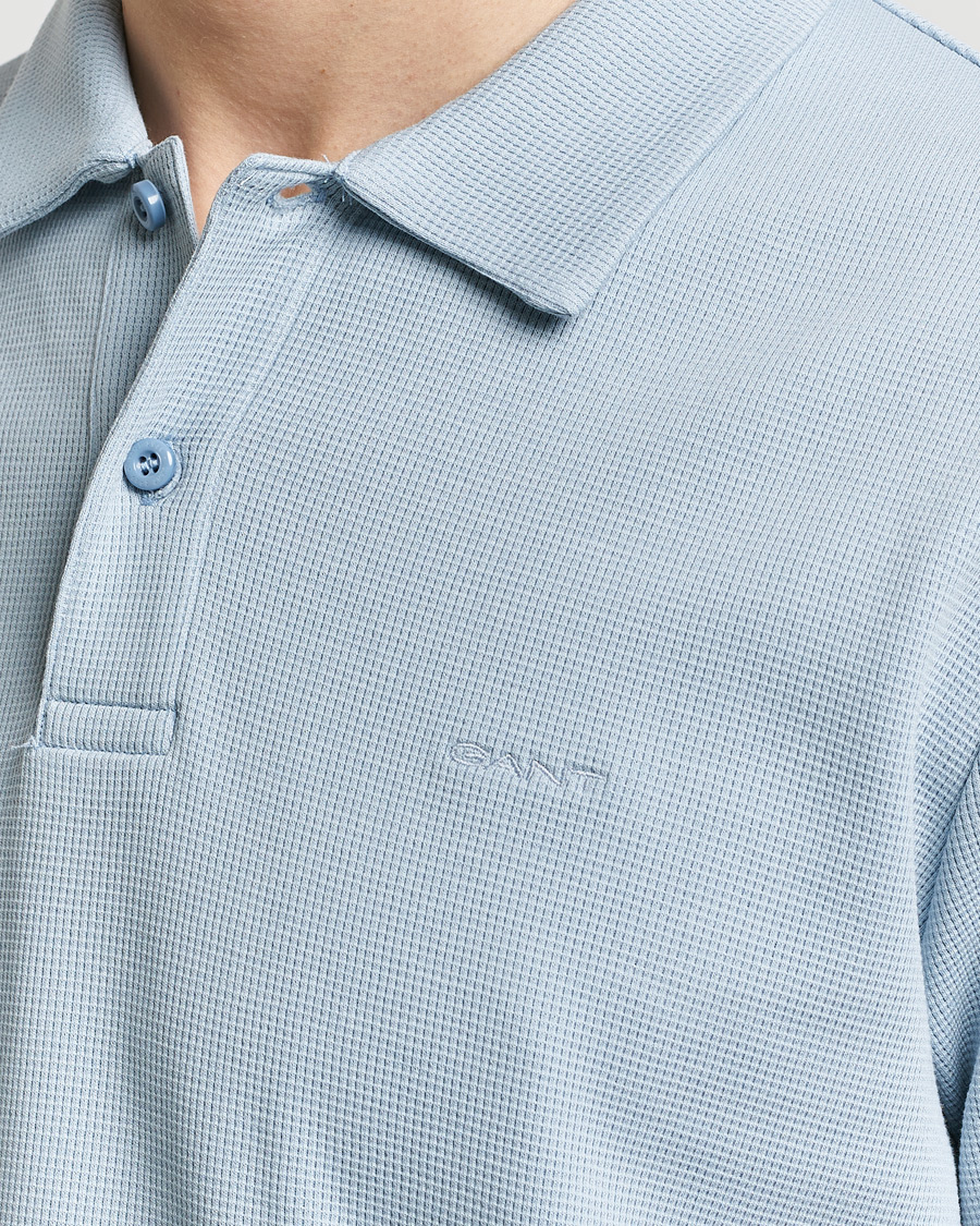 Herren | Poloshirts | GANT | Waffle Textured Polo Dove Blue