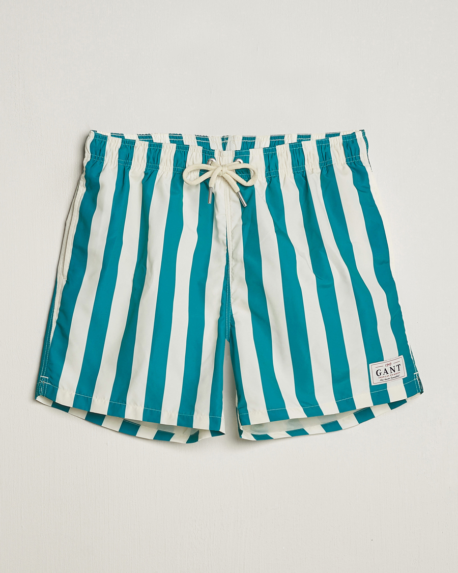Herren | Badehosen | Gant | Blockstriped Swimshorts Ocean Turquoise