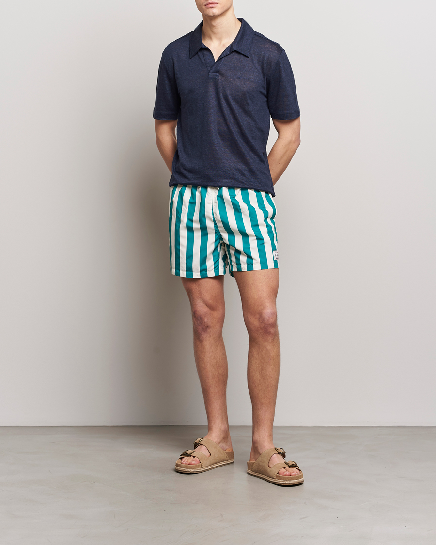 Herren | Badehosen | Gant | Blockstriped Swimshorts Ocean Turquoise