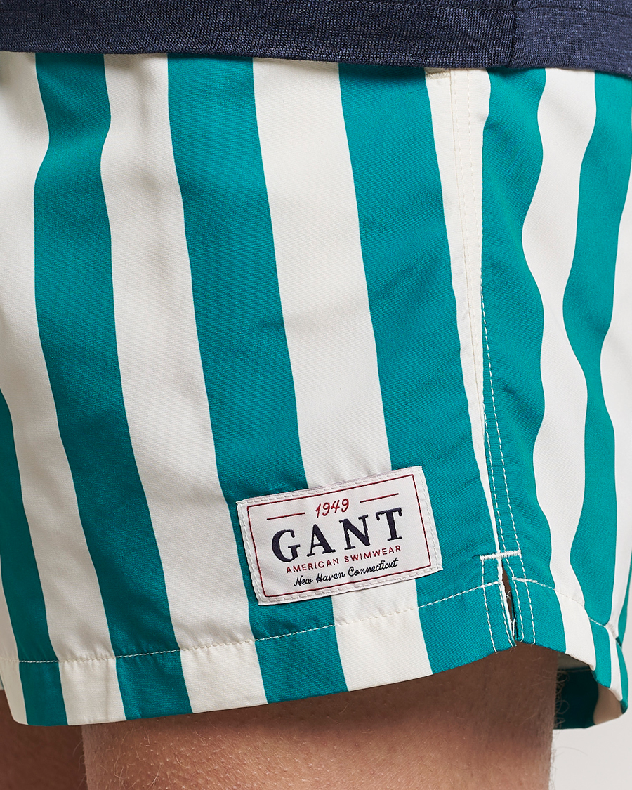 Herren | Badehosen | Gant | Blockstriped Swimshorts Ocean Turquoise