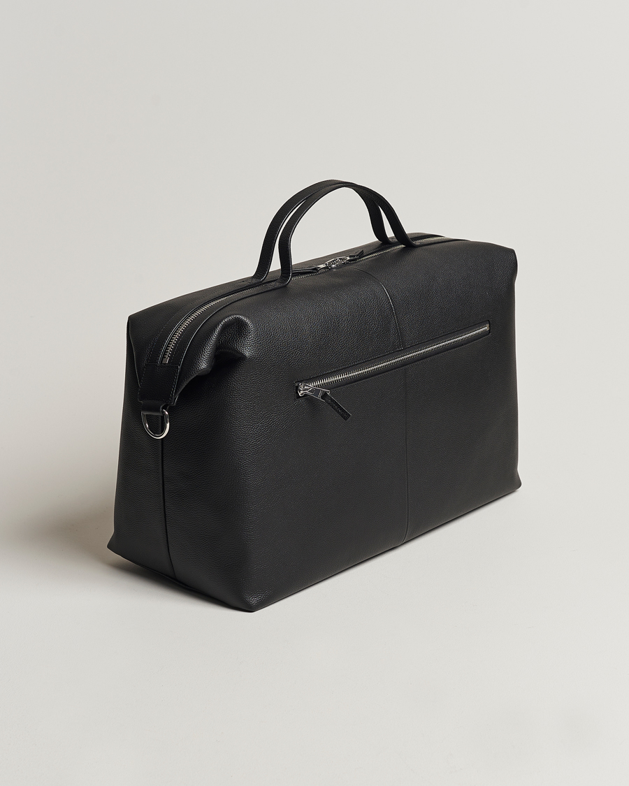 Herren | GANT Leather Weekendbag Black | GANT | Leather Weekendbag Black