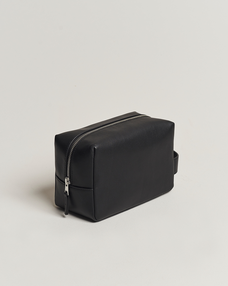 Herren | GANT Leather Wash Bag Black | GANT | Leather Wash Bag Black