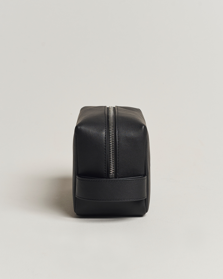 Herren | GANT Leather Wash Bag Black | GANT | Leather Wash Bag Black