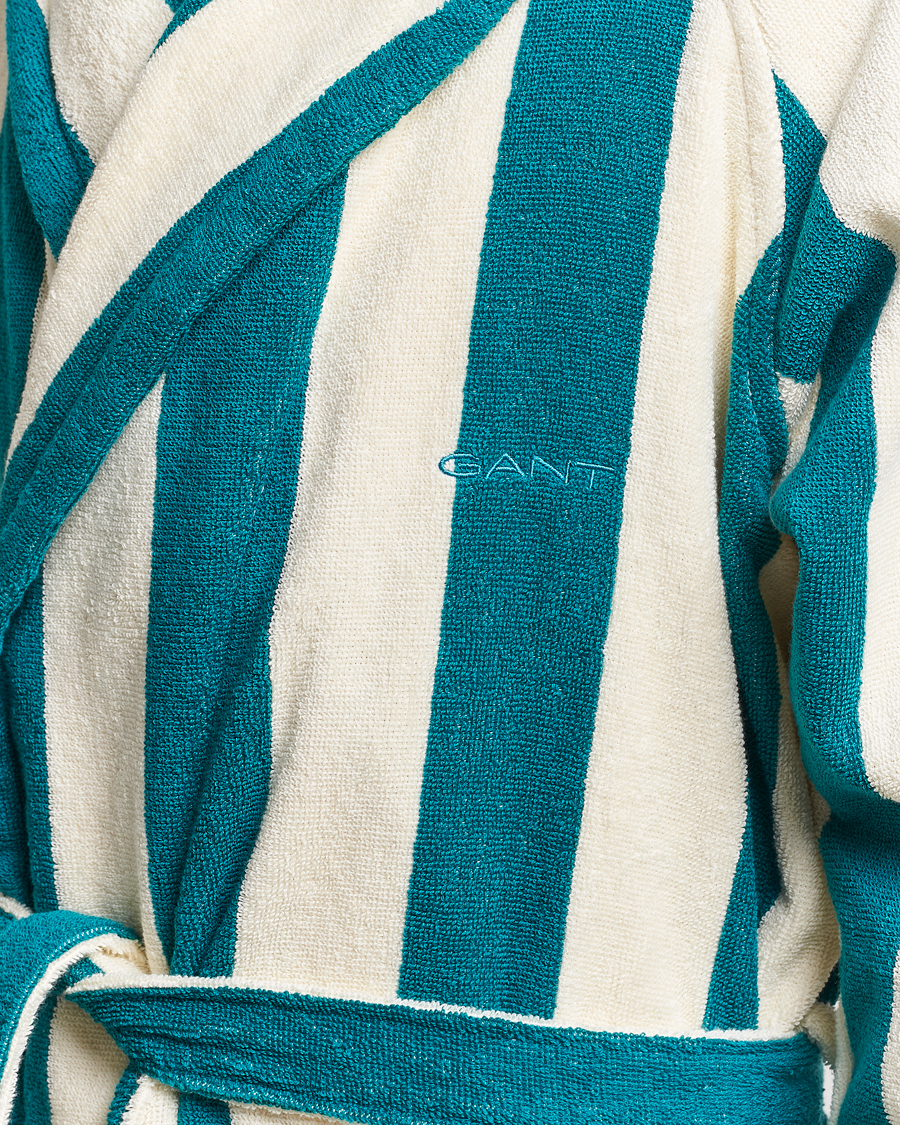 Herren | Schlafanzüge & Bademäntel | GANT | Striped Robe Ocean Turquoise/White