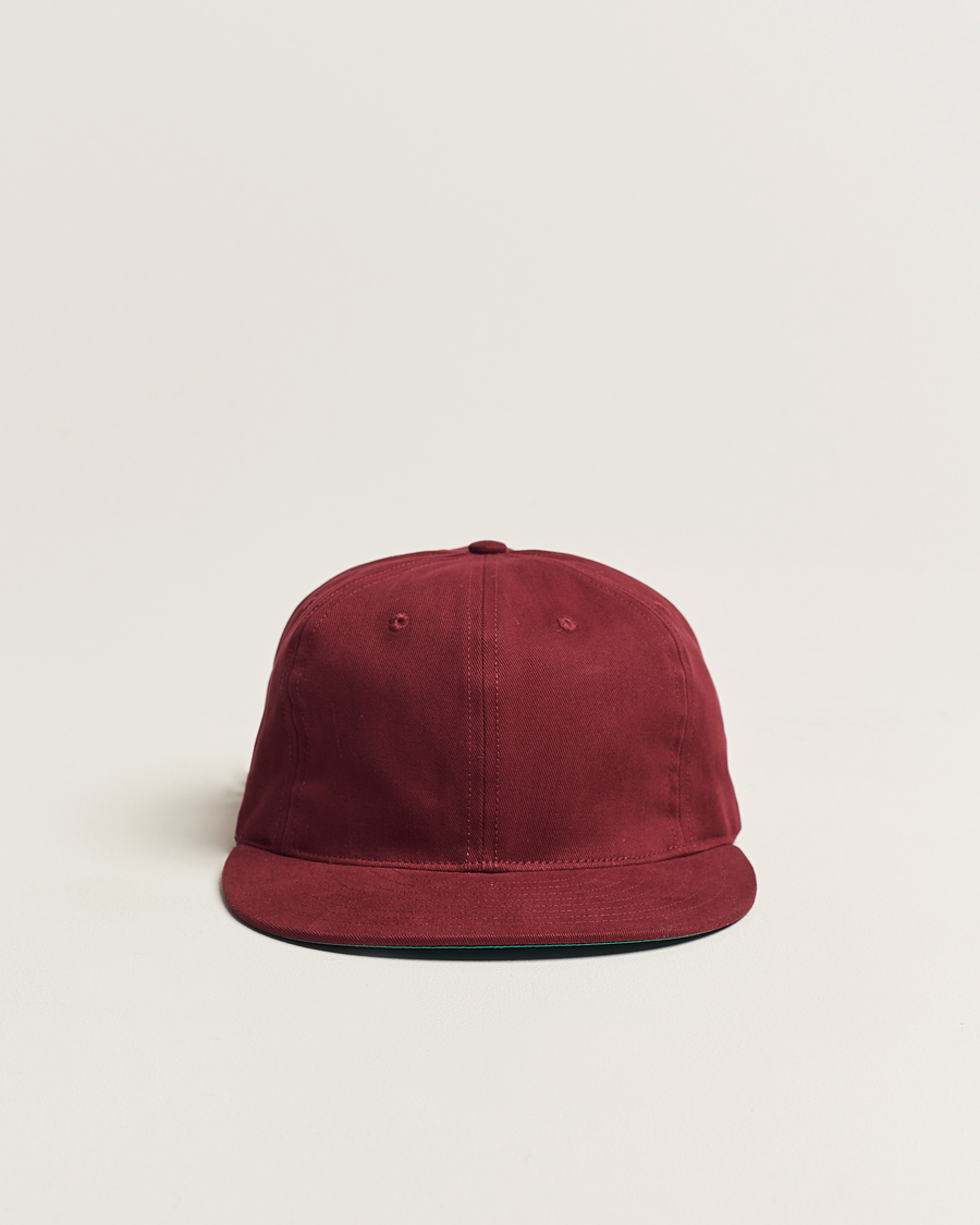 Herren | Ebbets Field Flannels Made in USA Unlettered Cotton Cap Burgundy | Ebbets Field Flannels | Made in USA Unlettered Cotton Cap Burgundy