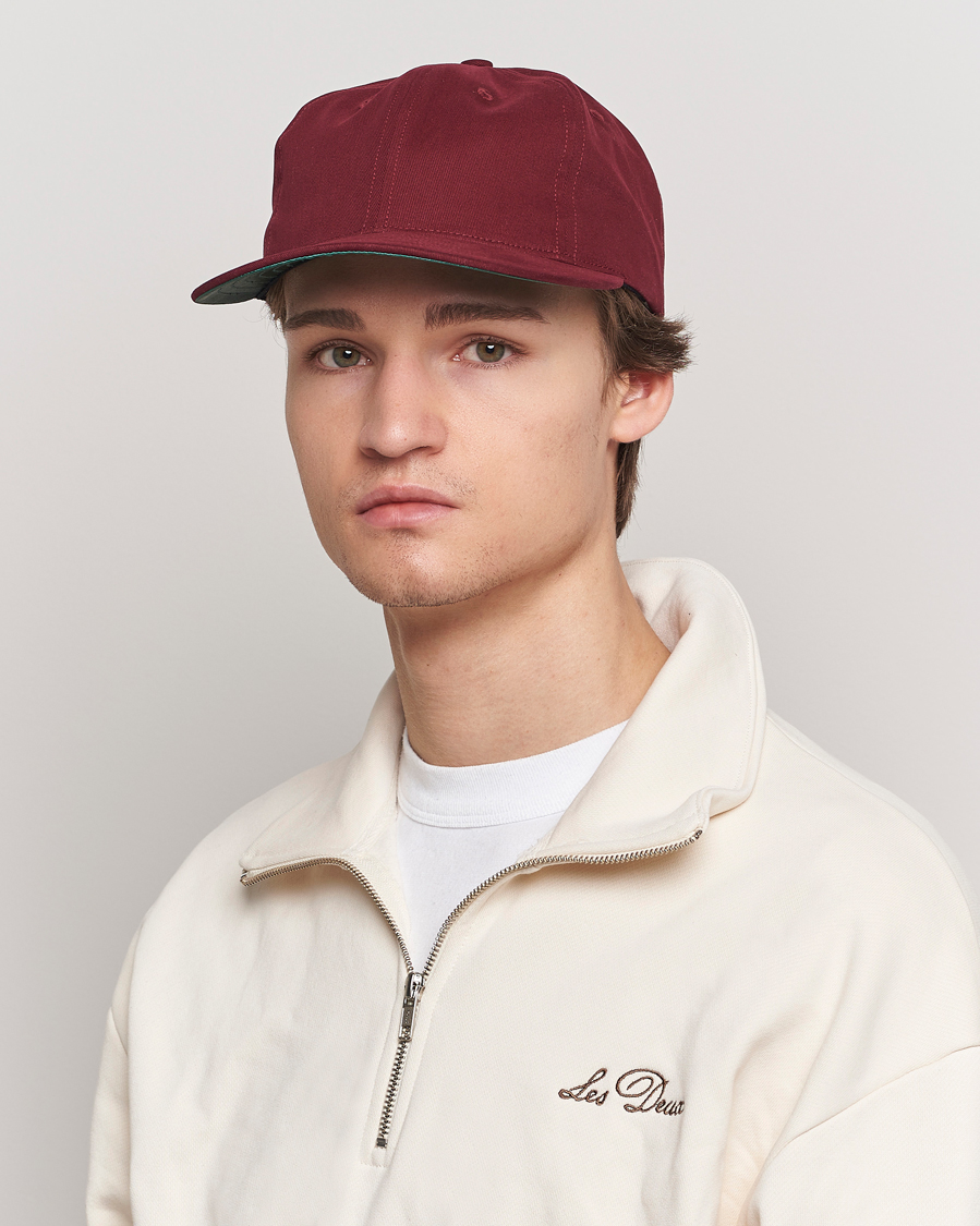 Herren | Ebbets Field Flannels Made in USA Unlettered Cotton Cap Burgundy | Ebbets Field Flannels | Made in USA Unlettered Cotton Cap Burgundy