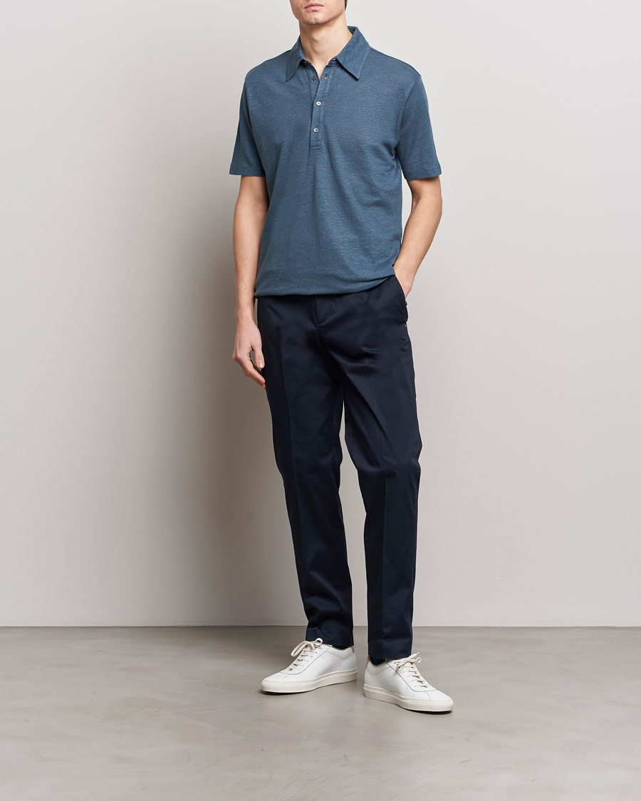 Herren | Poloshirts | Paul Smith | Linen Polo Blue